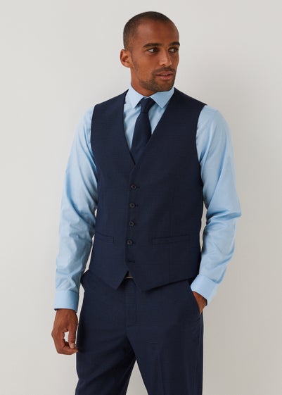 Taylor & Wright Orwell Navy Fit Suit Waistcoat - Small