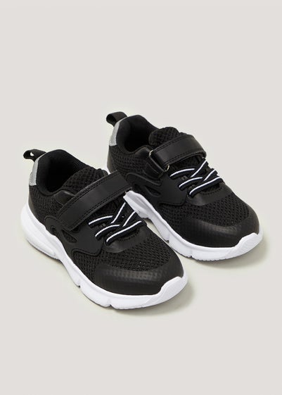 Kids Black Mesh Riptape Trainers (Younger 4-12) - Size 4 Infants
