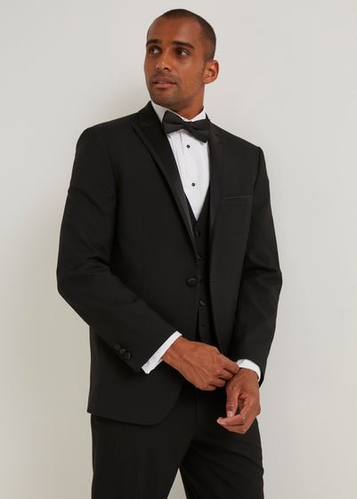 Men's Black Wool Dinner Suit with Peak Lapels | Boggi Milano