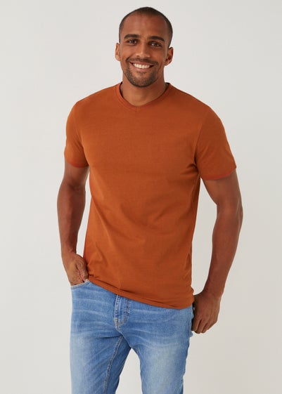 Orange Essential V-Neck T-Shirt - Small