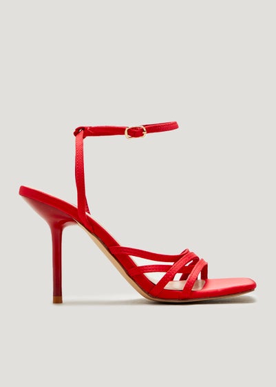 Be Beau Red Strappy Heels