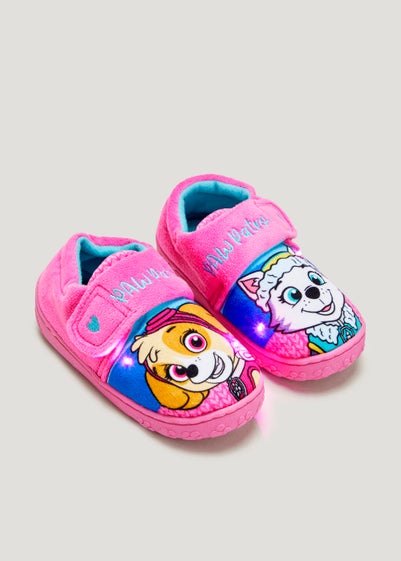 Kids Pink Paw Patrol Light Up Slippers (Younger 4-12)