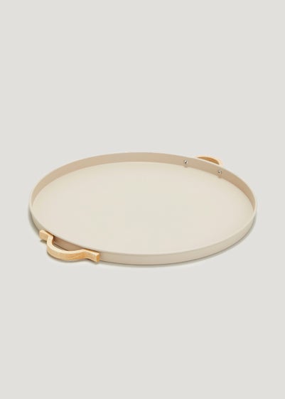 Natural Round Metal Tray