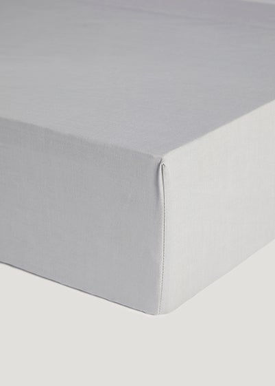 Grey Polycotton Fitted Bed Sheet (144 Thread Count) - Single
