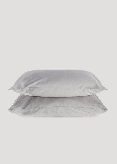 Grey Polycotton Housewife Pillowcase Pair (144 Thread Count) - One Size