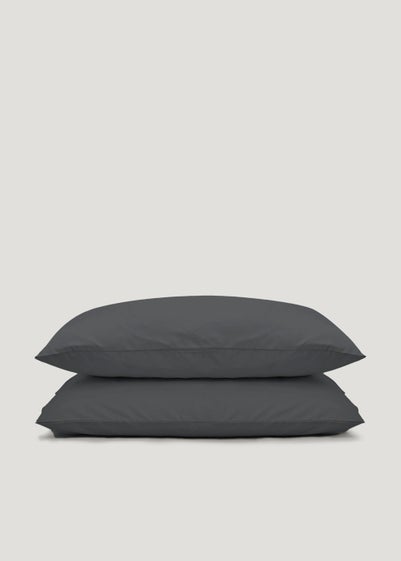 Charcoal Polycotton Housewife Pillowcase Pair (144 Thread Count) - One Size