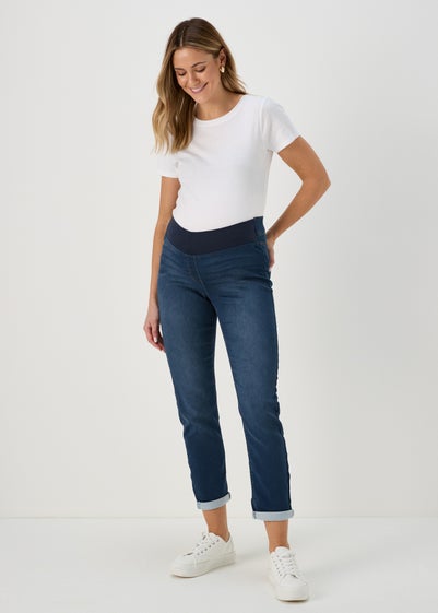 Maternity Jolie Dark Wash Under Bump Relaxed Skinny Jeans - Size 8
