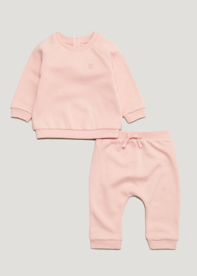Baby Pink Sweatshirt & Joggers Set (Newborn-23mths) - Age 3 - 6 Months