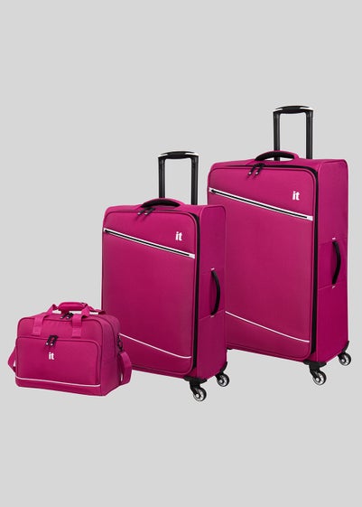 IT Luggage Pink Soft Shell Suitcase