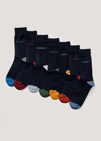 7 Pack Day Of The Week Socks - Sizes 6 - 8.5