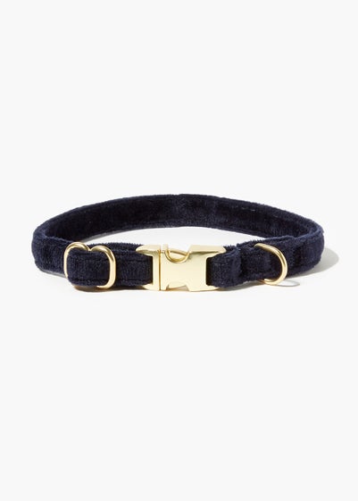 Navy Velvet Collar - Small