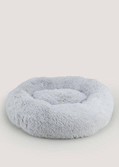 Grey Faux Fur Pet Bed (Medium-Large) - Medium/Large