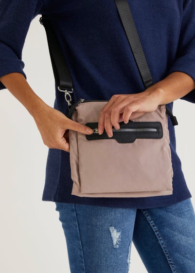 Blush Nylon Messenger Crossbody Bag - One Size