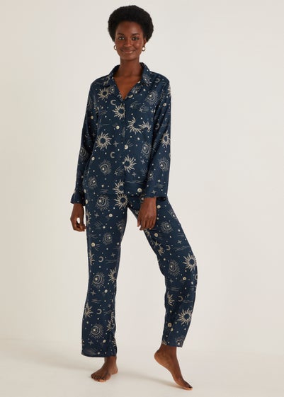 Navy Cosmic Button Up Pyjama Set