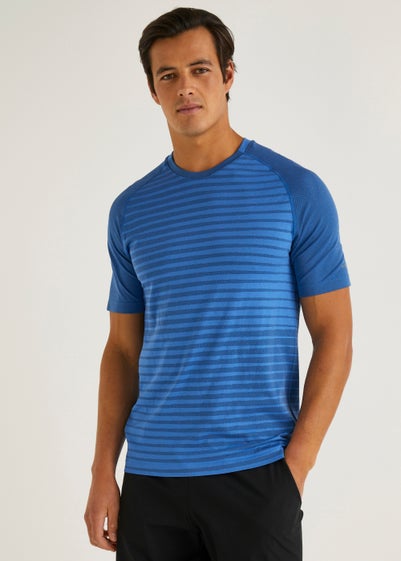 Souluxe Cobalt Blue Seamless Sports T-Shirt