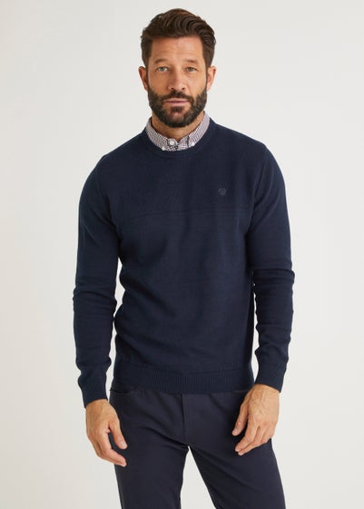 Lincoln Navy Mock Shirt Jumper