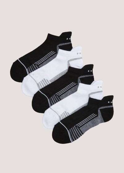 Souluxe 5 Pack Monochrome Trainer Sports Socks