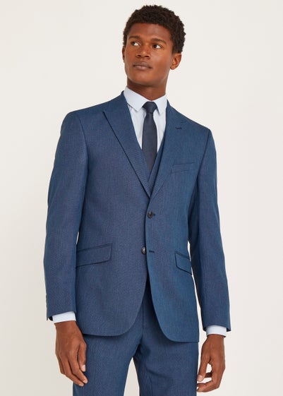 Taylor & Wright Douglas Blue Tailored Fit Suit Jacket - 40 Chest Short