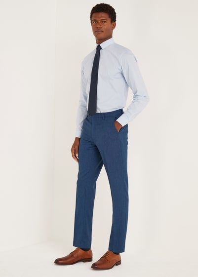 Taylor & Wright Douglas Blue Tailored Fit Suit Trousers - 42 Waist 29 Leg