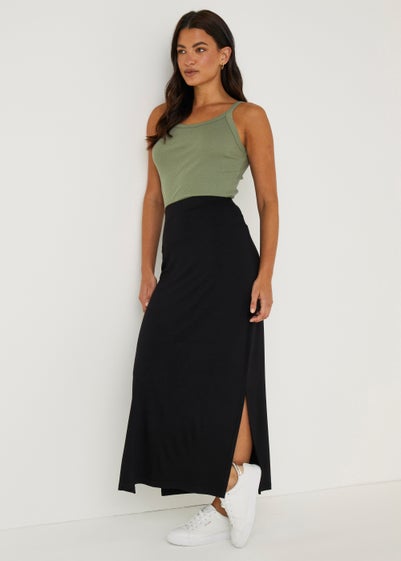 Black Jersey Maxi Skirt