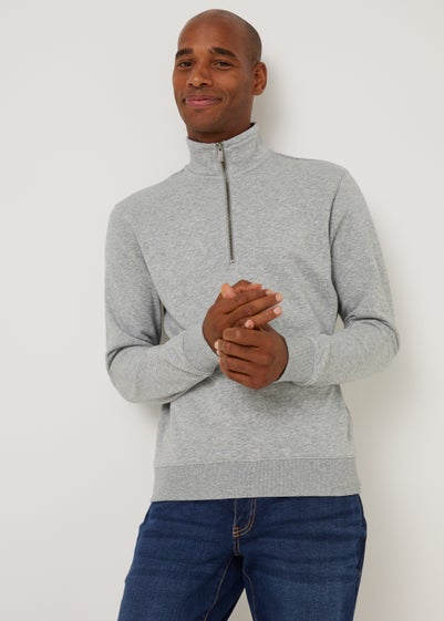 Farah Aintree Grey 1/4 Zip Sweatshirt