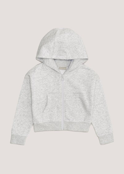 Girls Grey Zip Up Hoodie (4-13yrs) - Age 4 Years