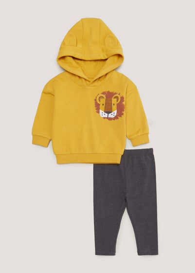 Boys Yellow Lion Hoodie and Leggings Set (9mths-6yrs)