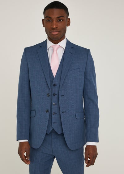 Taylor & Wright Hemsworth Blue Check Slim Fit Suit Jacket - 38 Chest Regular