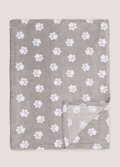 Grey Paw Print Pet Fleece Blanket (130cm x 150cm) Reviews - Matalan