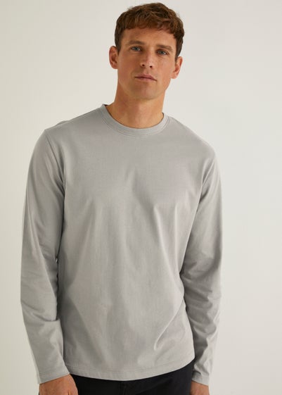 Light Grey Essential Long Sleeve Crew Neck T-Shirt