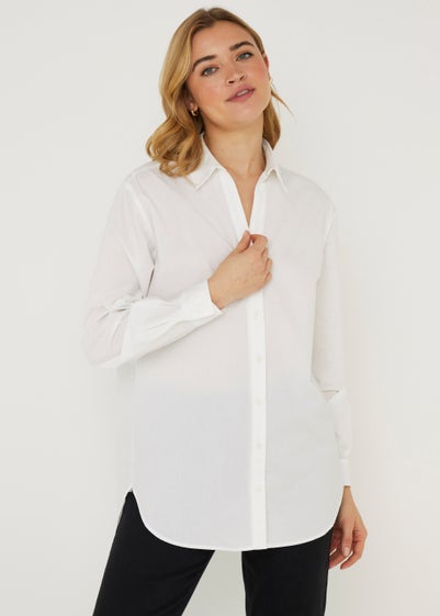 White Poplin Shirt - Size 8