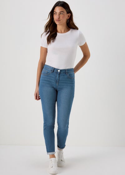 Jolie Mid Wash Relaxed Skinny Jeans - Size 8
