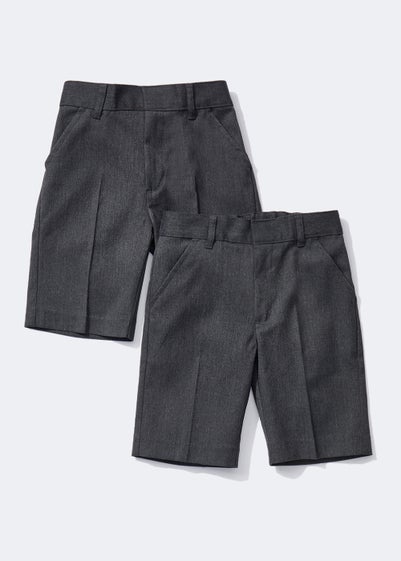 Boys 2 Pack Grey Slim Fit School Shorts (3-13yrs) - Age 3 Years