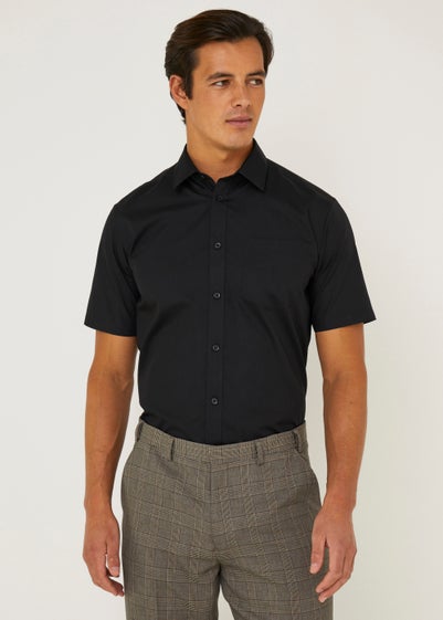 Taylor & Wright Black Easy Care Short Sleeve Shirt - 14.5 Collar