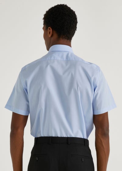 Taylor & Wright Blue Easy Care Regular Fit Short Sleeve Shirt - 14.5 Collar