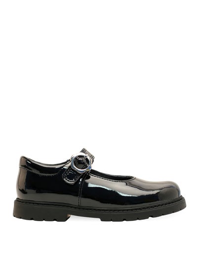Start-Rite Destiny Black Patent Riptape Shoes (Wide Fit G) - 6 G