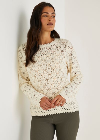 Ecru Lace Pointelle Jumper