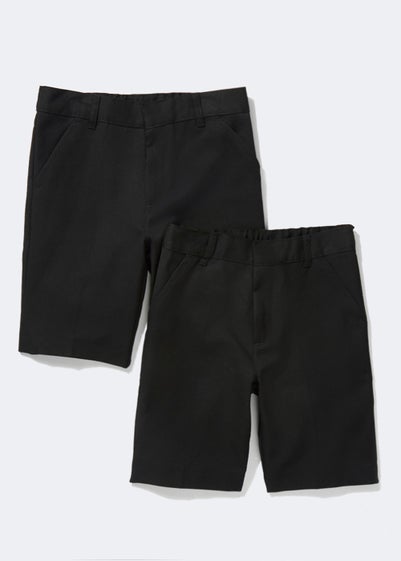Boys 2 Pack Black Classic School Shorts (3-13yrs) - Age 8 Years