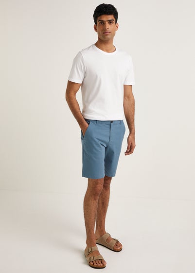 Blue Straight Fit Chino Shorts