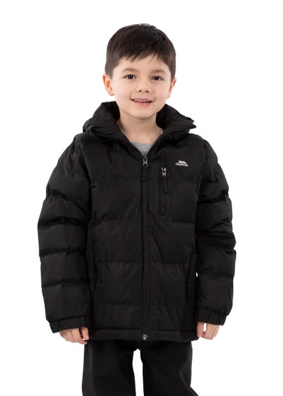 Boys Trespass Black Tuff Waterproof Jacket (2-12yrs)