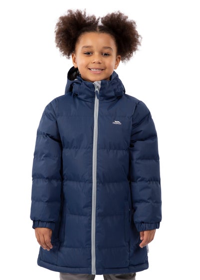 Girls Trespass Navy Tiffy Waterproof Jacket (2-12yrs)