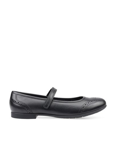 Start-Rite Black Impress Leather School Shoes (Standard Fit) - 1 M