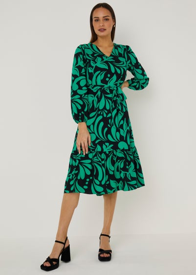 Et Vous Green Paisley Twill Dress