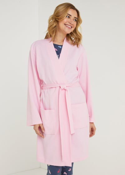 Pink Waffle Dressing Gown