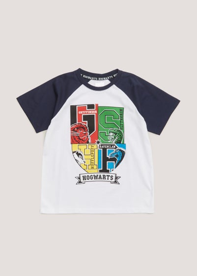 Kids White Harry Potter Raglan T-Shirt (4-11yrs)