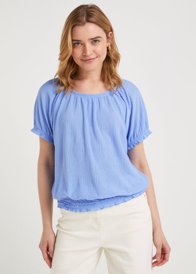 Blue Textured Top - Size 8