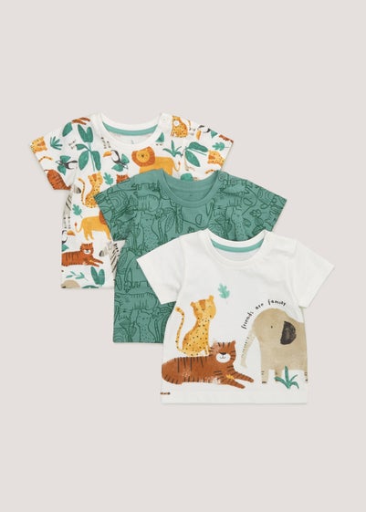 Baby 3 Pack Safari T-Shirts (Newborn-23mths) - Newborn