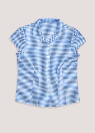Girls Blue Gingham School Shirt (3-13yrs) - Age 3 Years