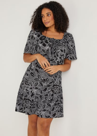 Black Floral Bardot Mini Dress Reviews - Matalan