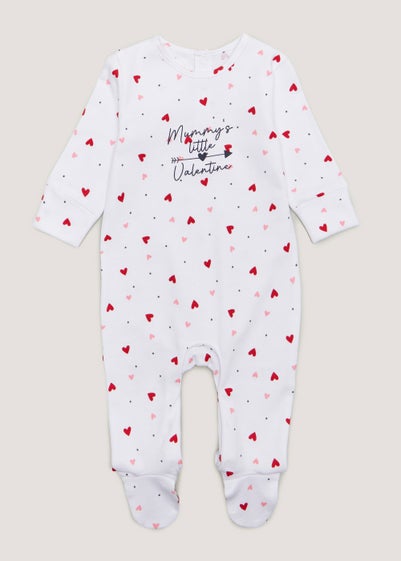 Baby Mummy's Little Valentine Sleepsuit (Tiny Baby-18mths) - Tiny Baby
